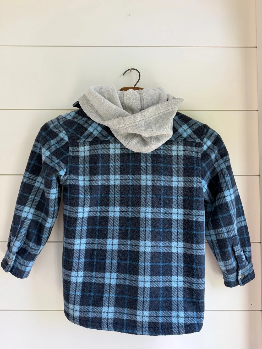 Freedom Foundry Boys Plaid Sherpa Hooded Jacket 5/6
